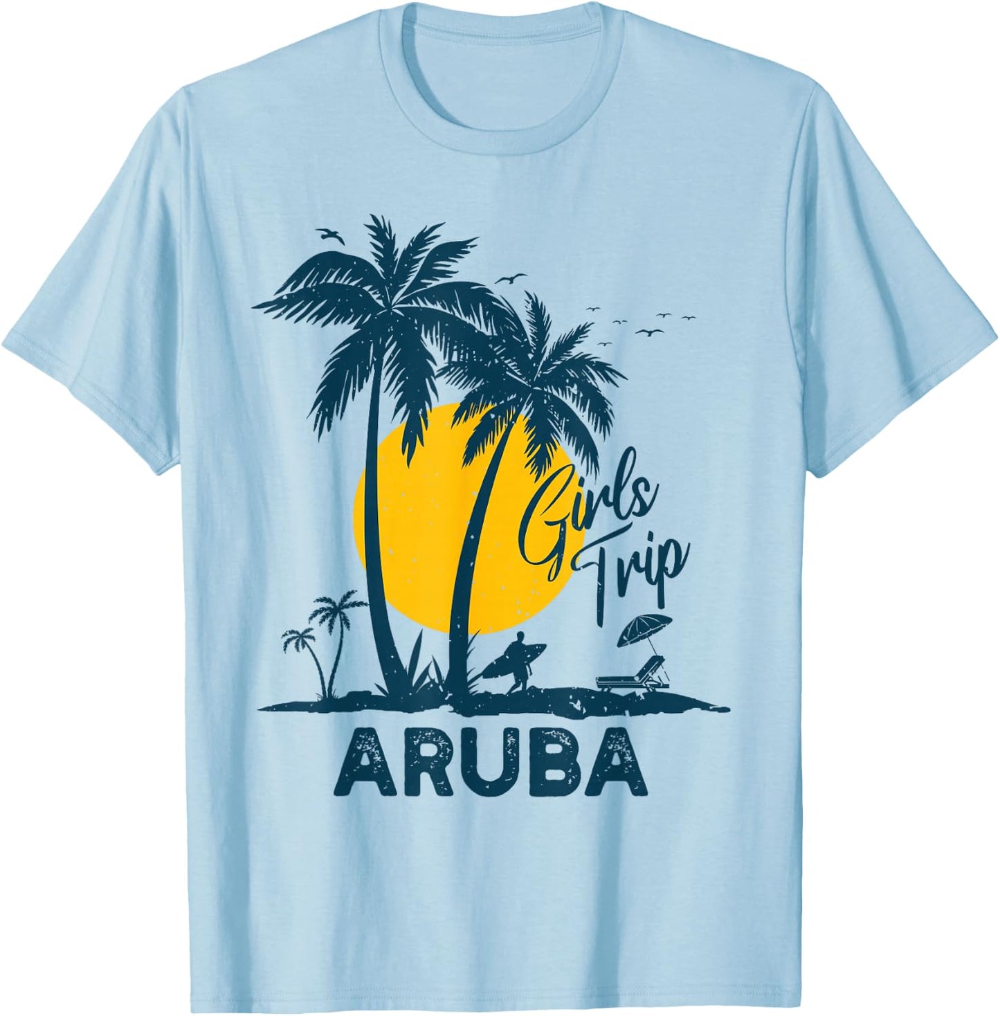 Aruba Girls Trip 2026 Family Vacation T-Shirt - T-Shirt | Light Blue