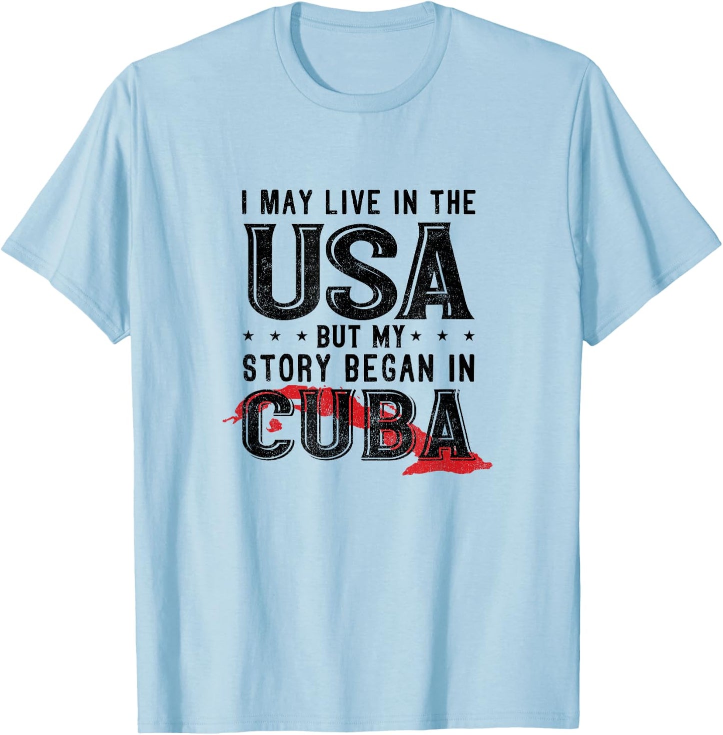 Funny Cuba Lover Graphic Men Kids Cuban T-Shirt - T-Shirt | Light Blue
