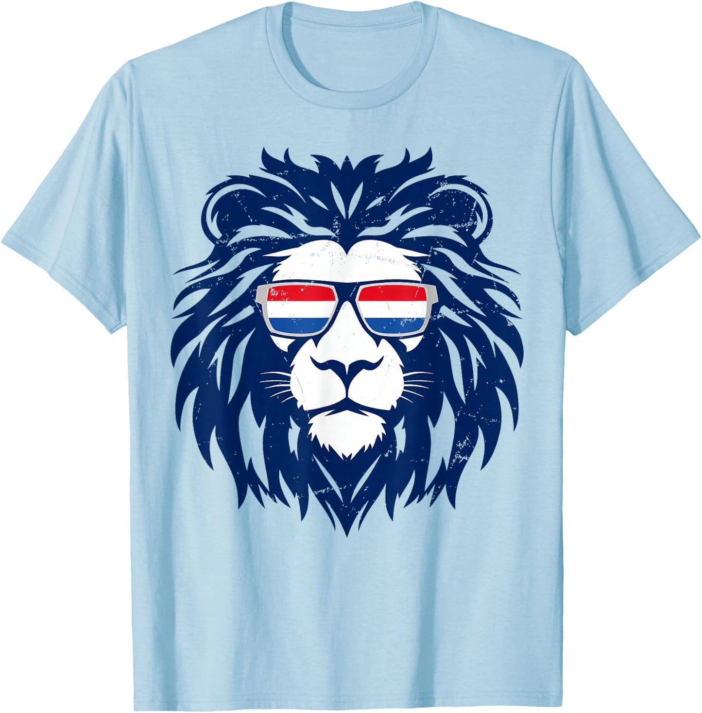 Vintage Dutch Lion Sunglasses Netherlands T-Shirt - T-Shirt | Light Blue