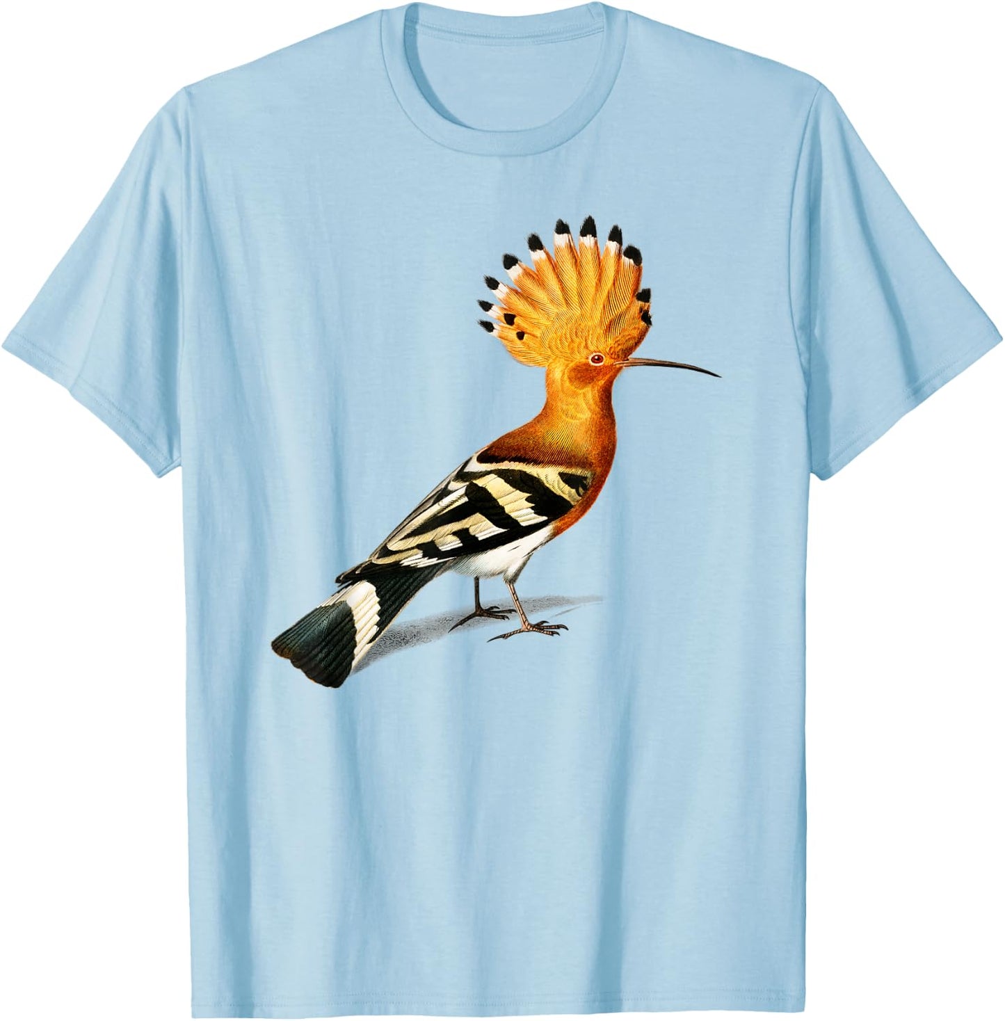 Vintage Hoopoes Bird Illustration T-Shirt - T-Shirt | Light Blue