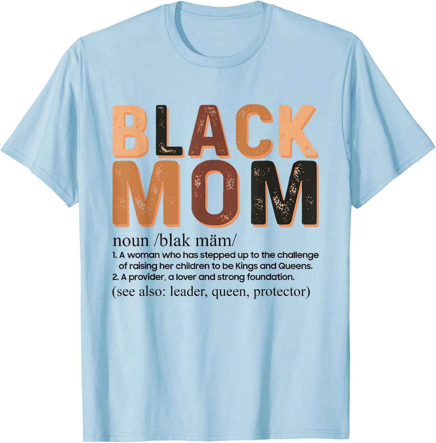 Black Mom Definition Afro African American Mom Mother's Day T-Shirt - T-Shirt | Light Blue
