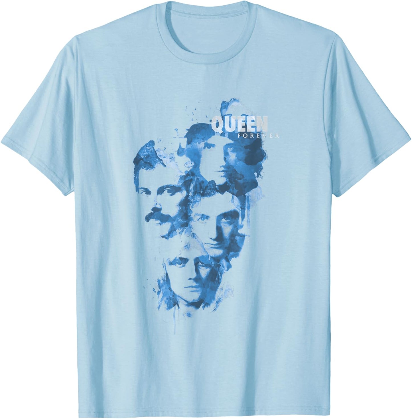 Queen Official Faces Ink T-Shirt - T-Shirt | Light Blue