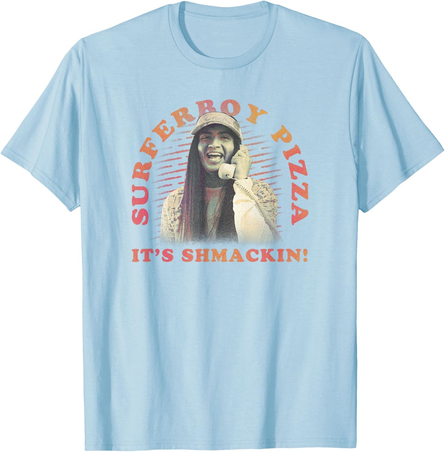 Stranger Things 4 Argyle Surferboy Pizza Poster T-Shirt - T-Shirt | Light Blue