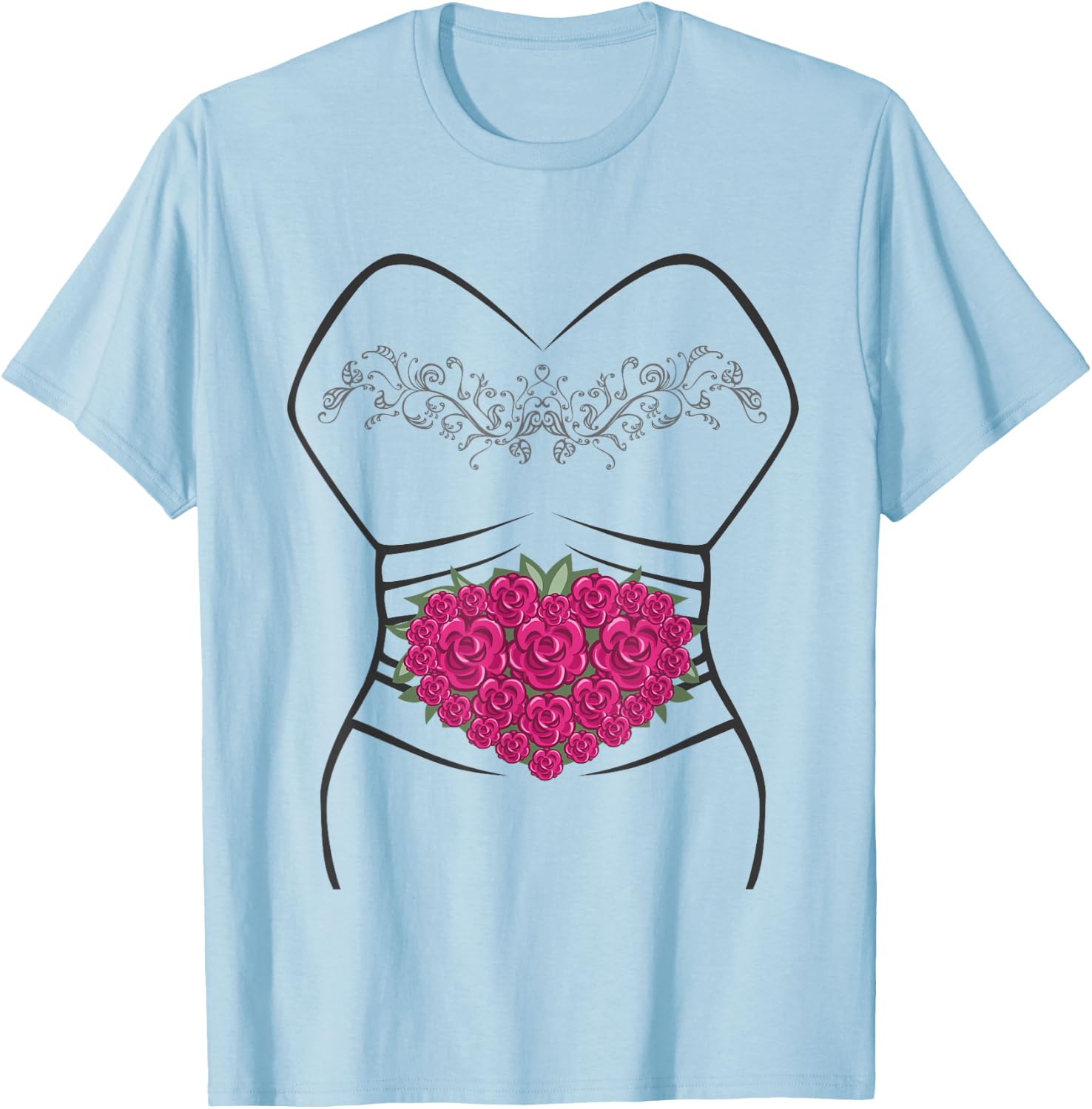 Wedding Dress , Fun Bridal Gifts Idea for Bride T-Shirt - T-Shirt | Light Blue