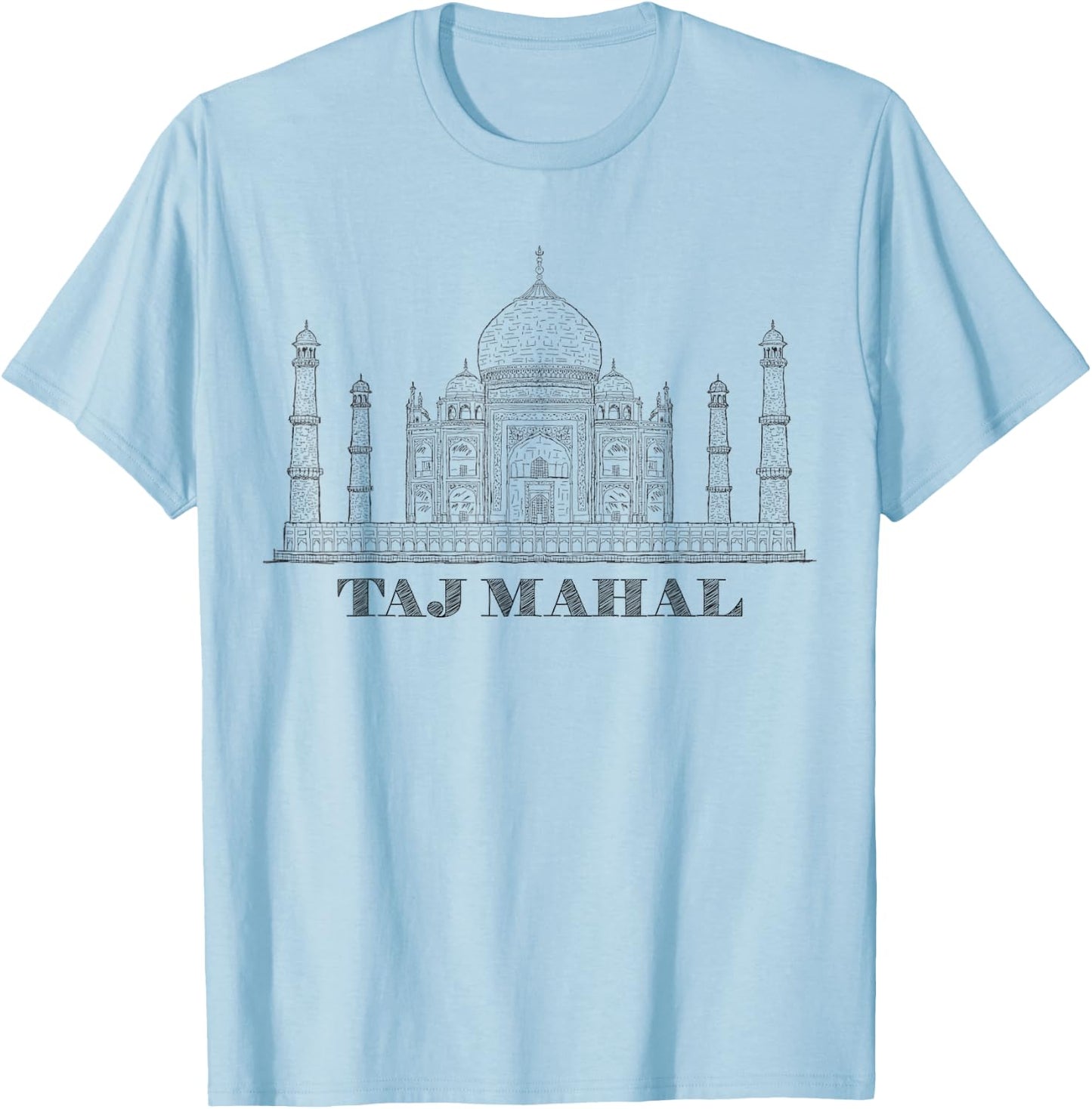 India Shirt Taj Mahal Mausoleum Mandala Shirt T-Shirt - T-Shirt | Light Blue