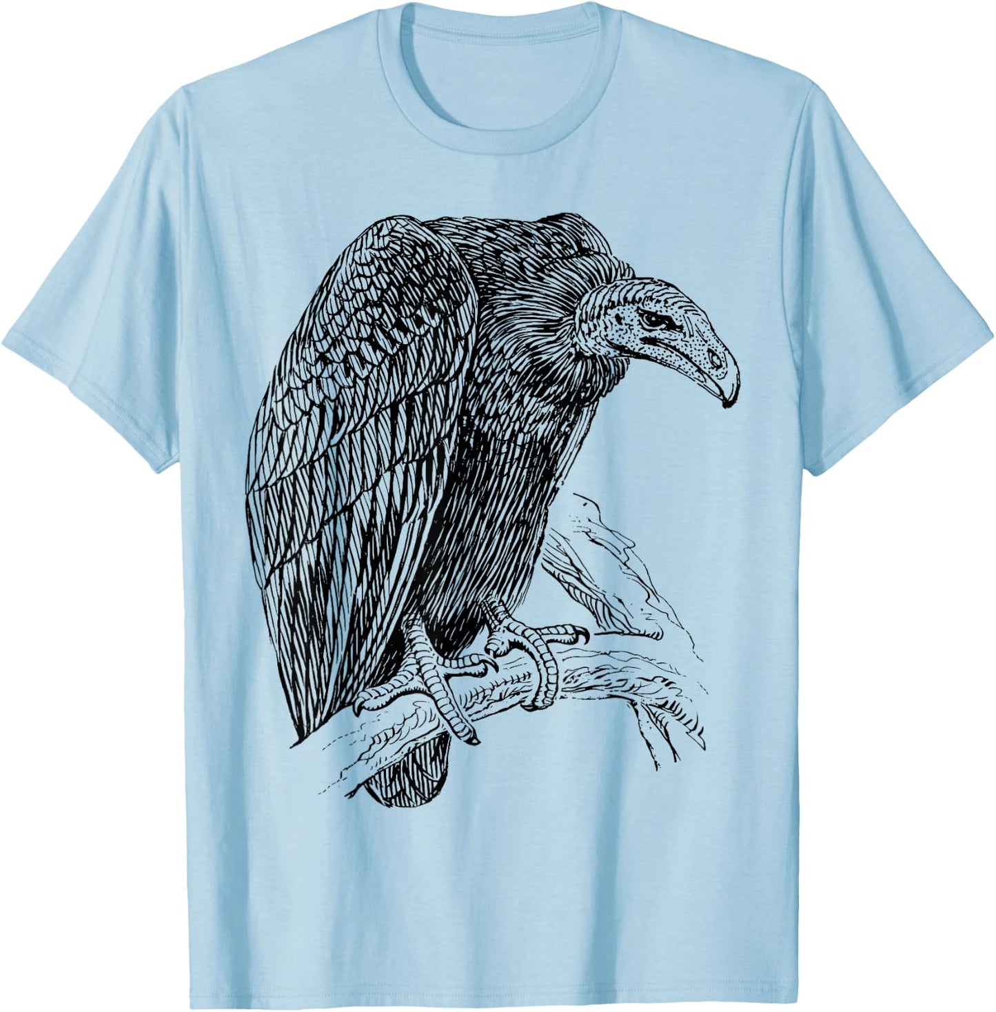 Turkey Vulture Bird Perched T-Shirt - T-Shirt | Light Blue