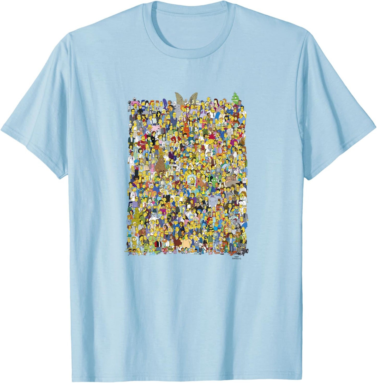 The Simpsons All The Characters T-Shirt - T-Shirt | Light Blue