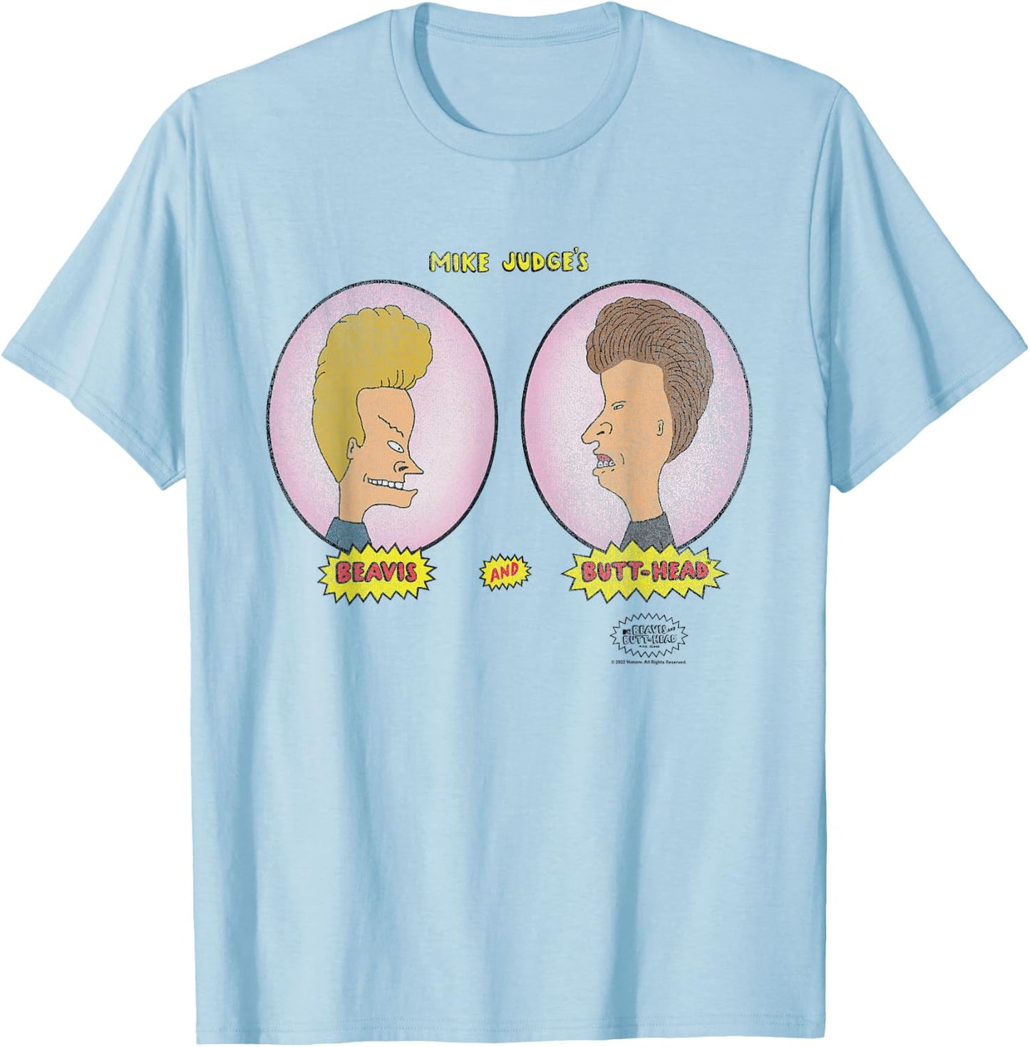 Beavis and Butt-Head Heads in Ovals T-Shirt - T-Shirt | Light Blue
