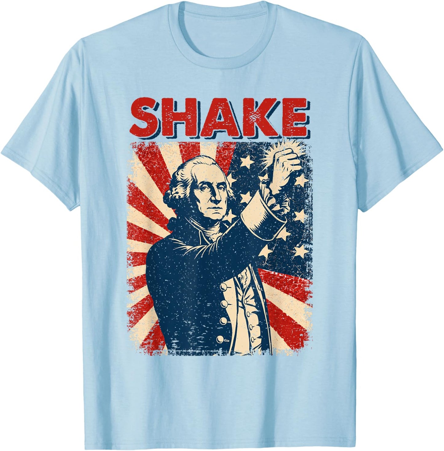 Funny Shake Matching Couples 4th of July Joke Men Women T-Shirt - T-Shirt | Light Blue