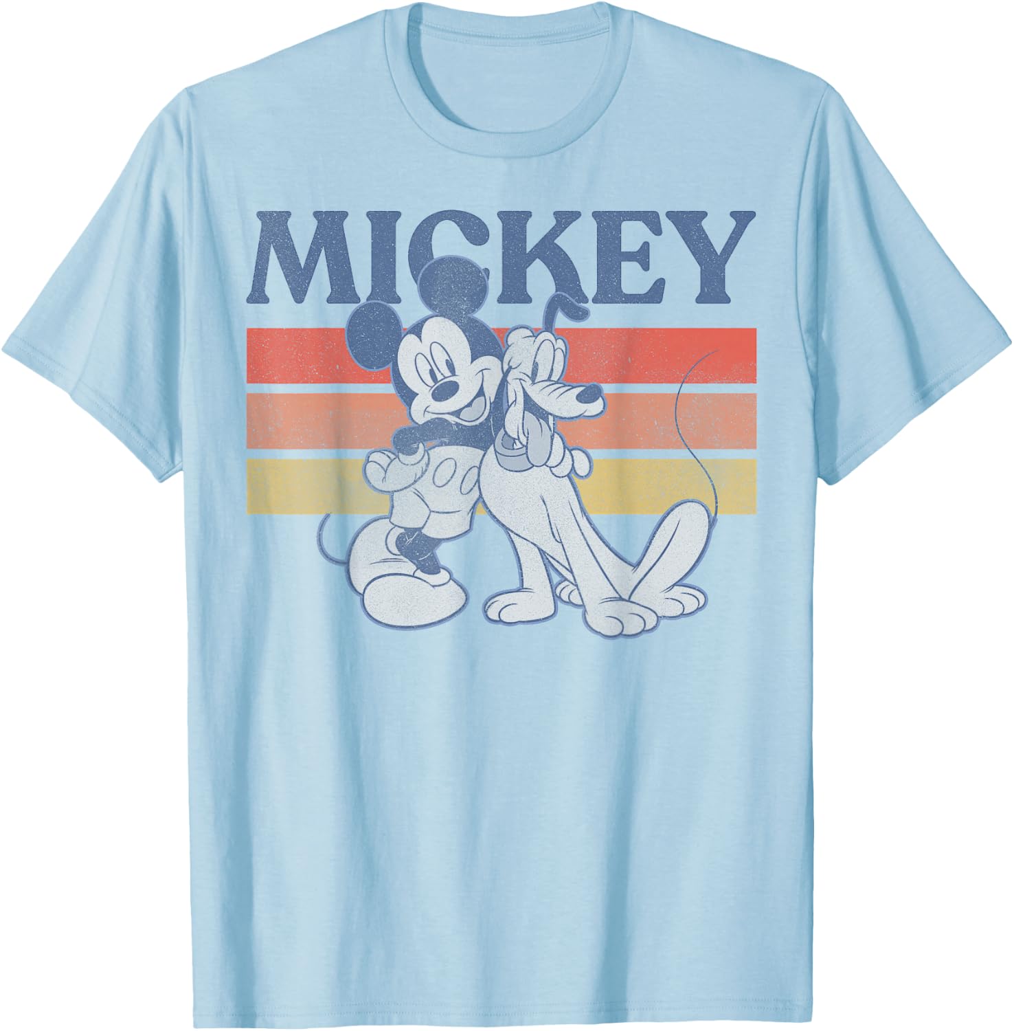Disney Mickey and Friends Mickey and Pluto Retro Line Small T-Shirt - T-Shirt | Light Blue