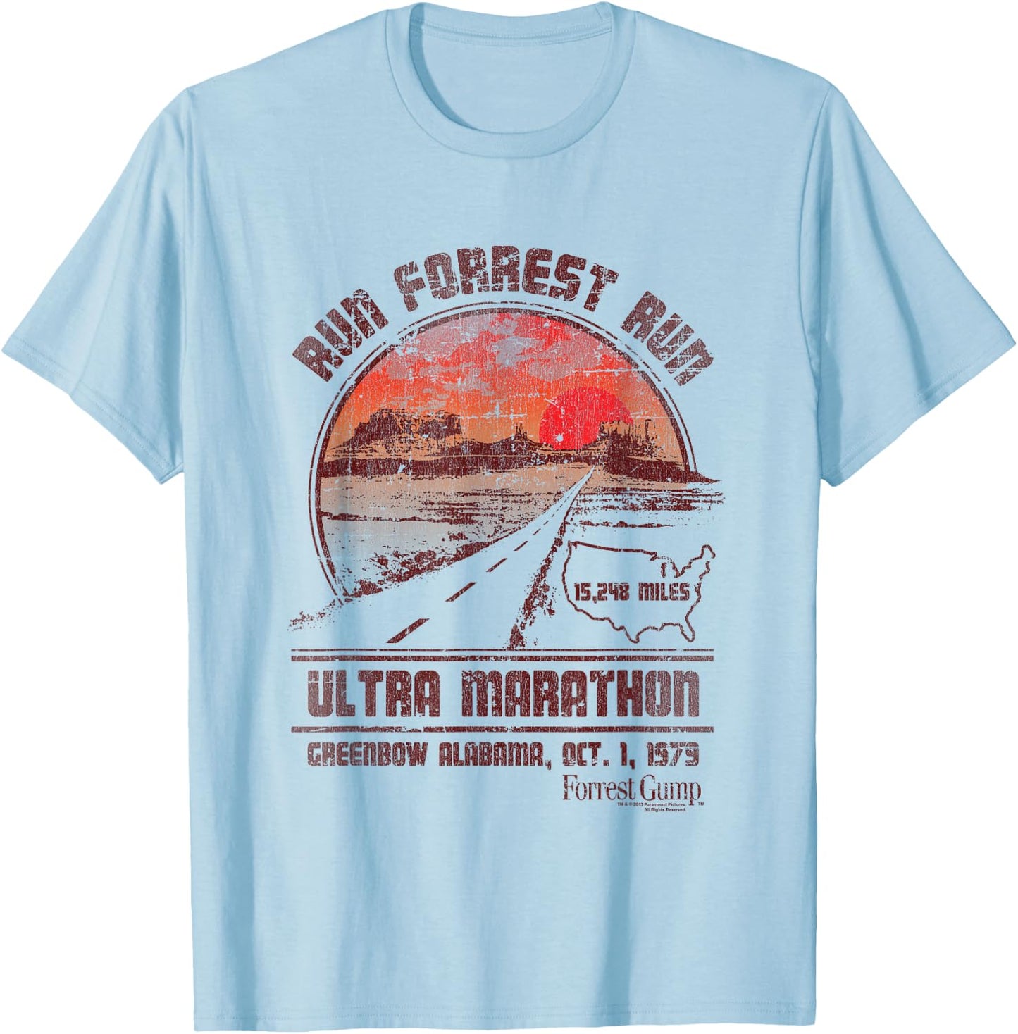 Forrest Gump Ultra Marathon T-Shirt - T-Shirt | Light Blue