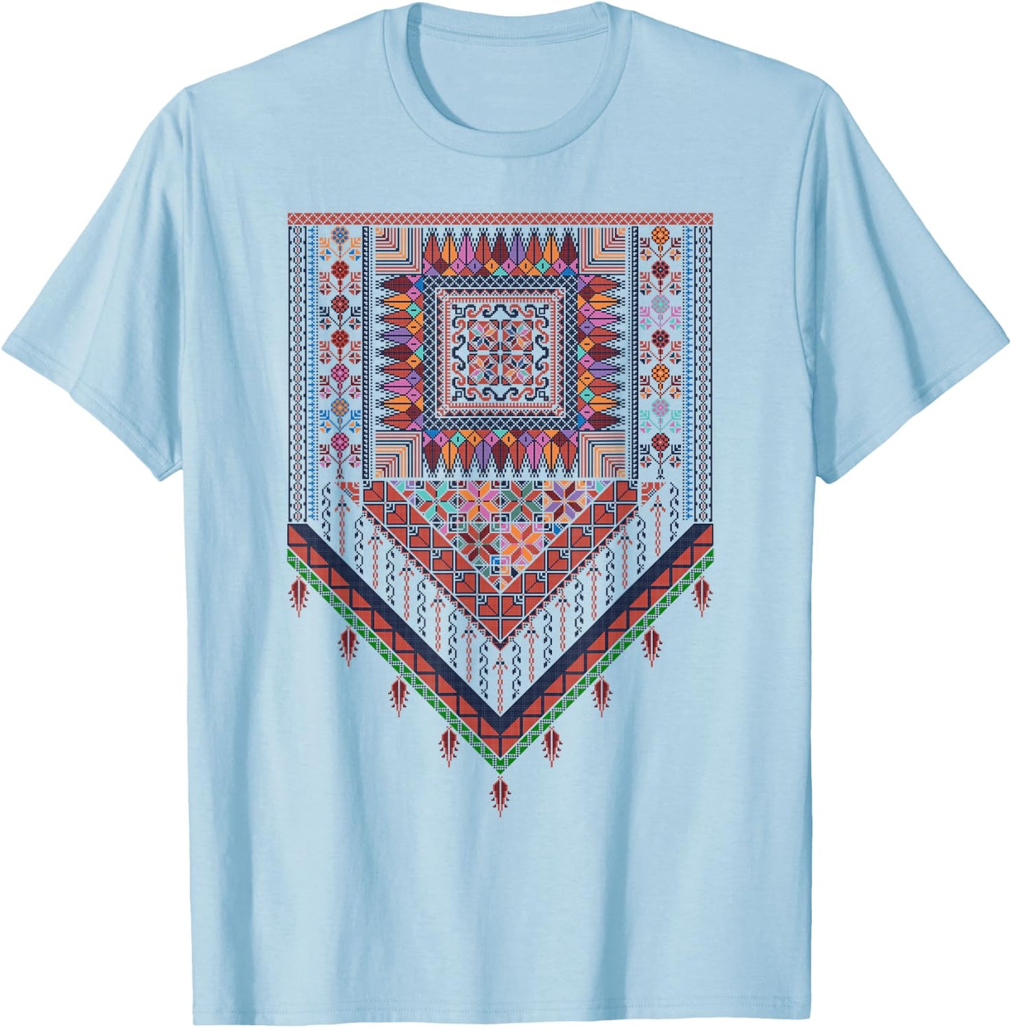 Palestine Trational Women Girls Palestinian Woman Thobe Thob T-Shirt - T-Shirt | Light Blue