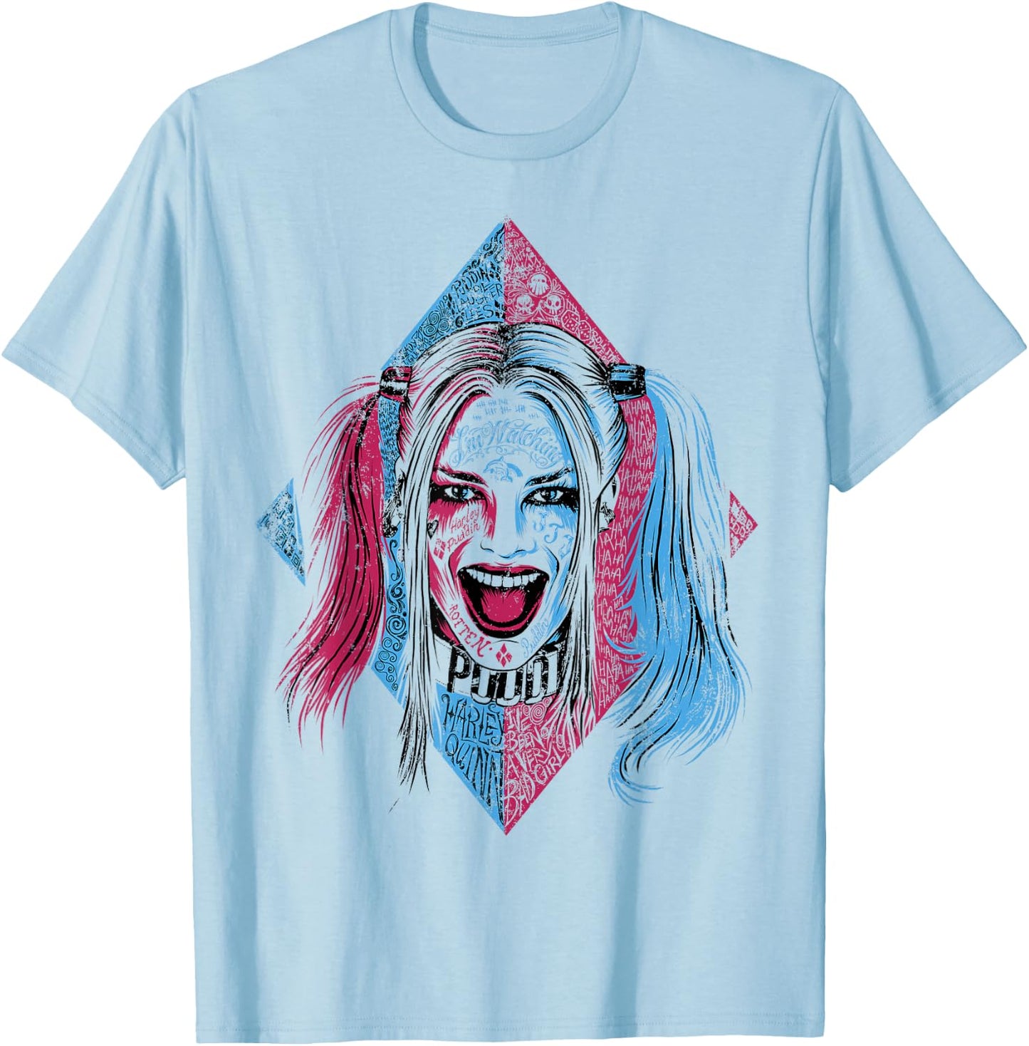 DC Suicide Squad Harley Quinn Lil Face T-Shirt - T-Shirt | Light Blue
