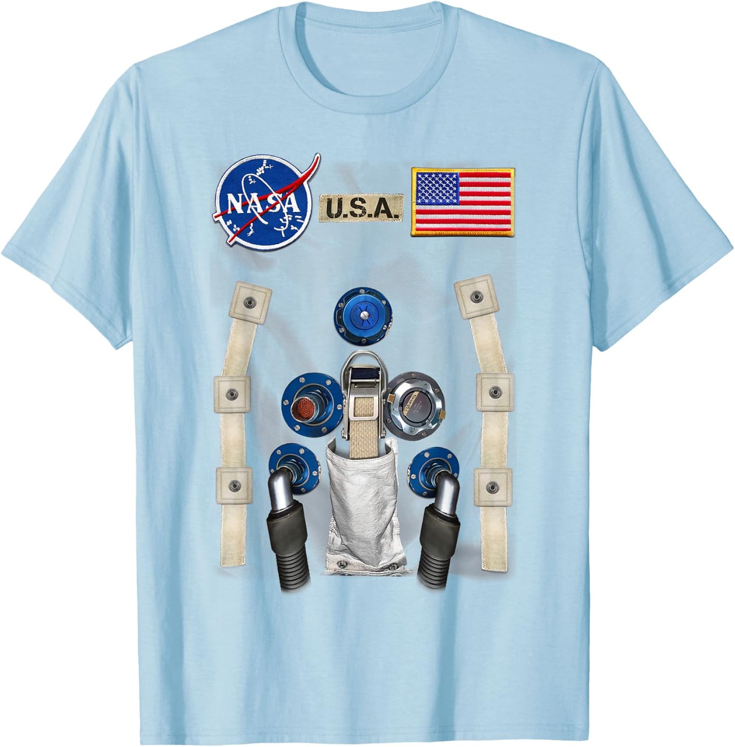 NASA U.S.A. Astronaut Suit Costume T-Shirt - T-Shirt | Light Blue