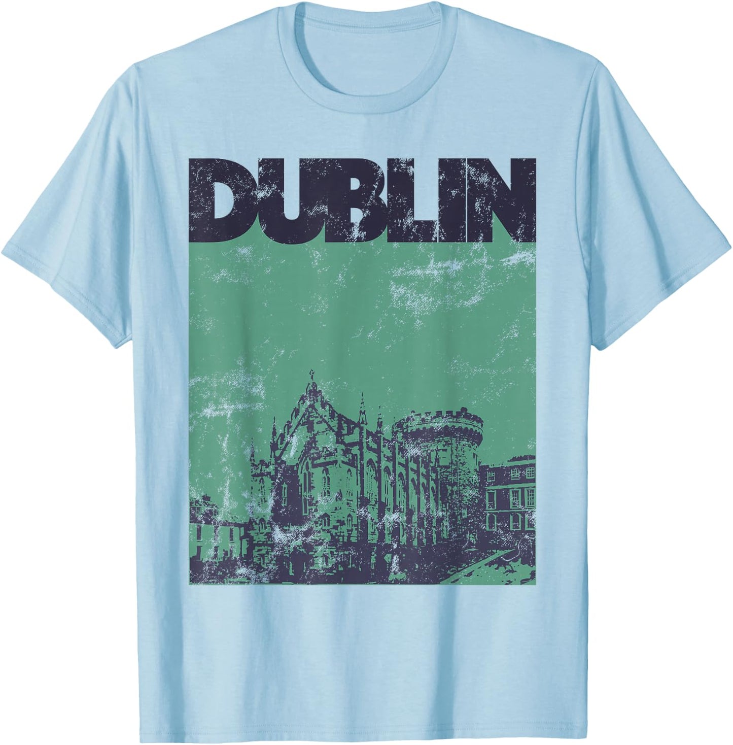 Vintage 70s Style Dublin Ireland T-Shirt - T-Shirt | Light Blue