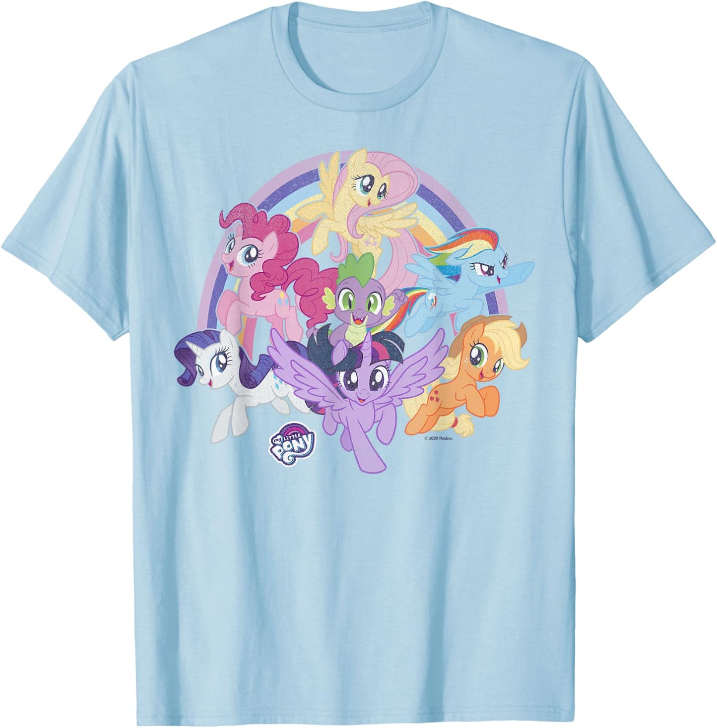 My Little Pony: Friendship is Magic Rainbow Pony Group Shot T-Shirt - T-Shirt | Light Blue