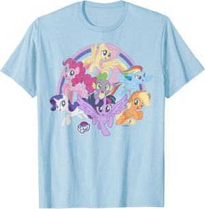My Little Pony: Friendship is Magic Rainbow Pony Group Shot T-Shirt - T-Shirt | Light Blue