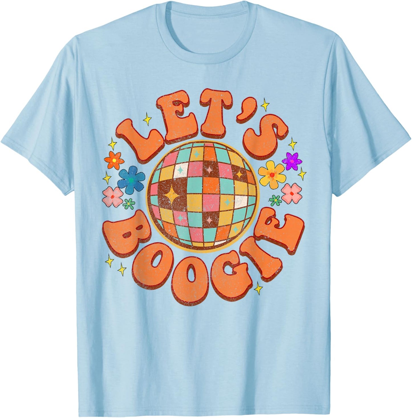 Let's Boogie Bridesmaid Bride Babe Disco Bachelorette Party T-Shirt - T-Shirt | Light Blue