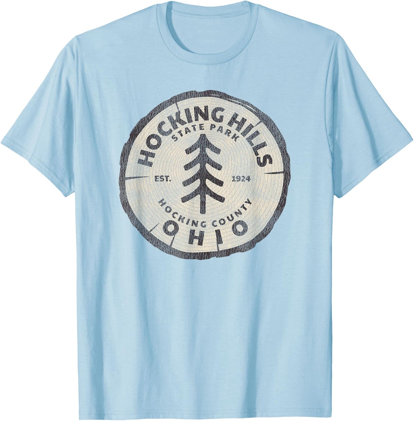 Retro Hocking Hills State Park Souvenir T-Shirt - T-Shirt | Light Blue