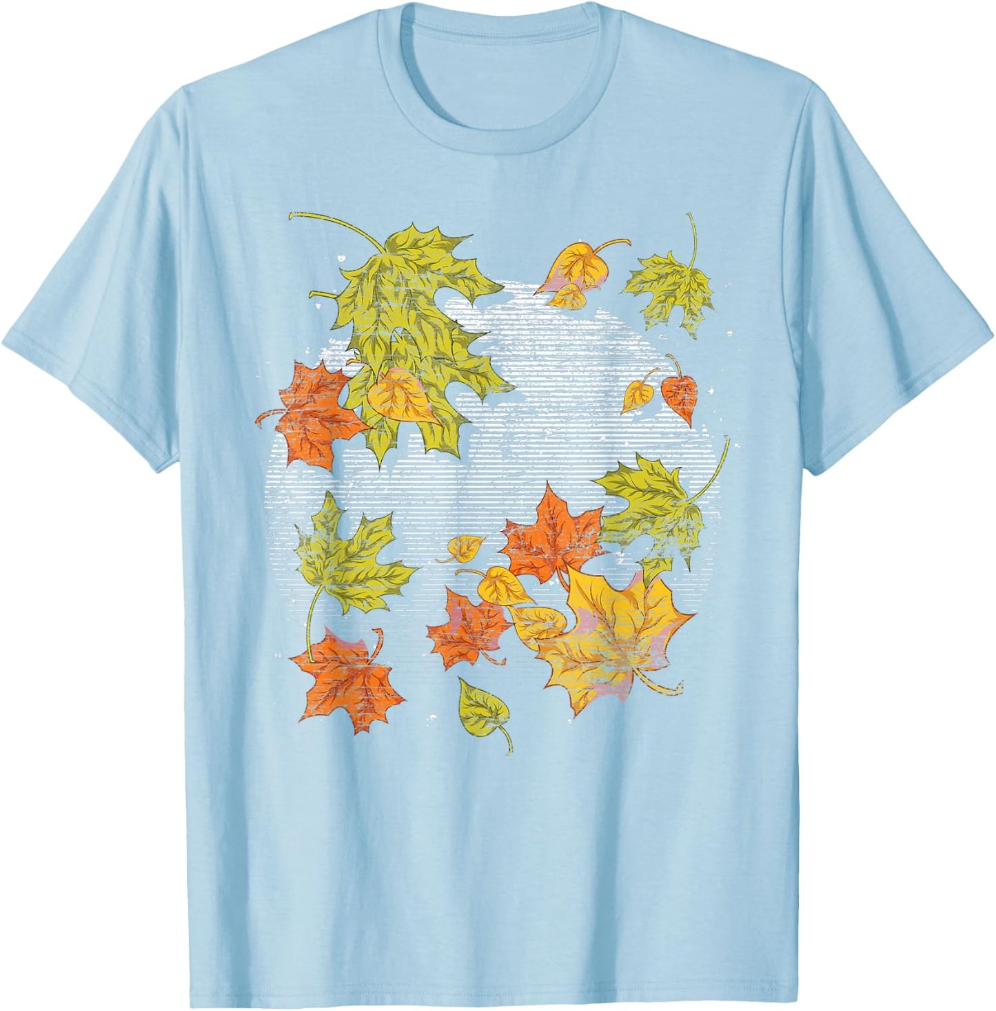 Fall Autumn Leaves Thanksgiving Nature Botanical Fall T-Shirt - T-Shirt | Light Blue