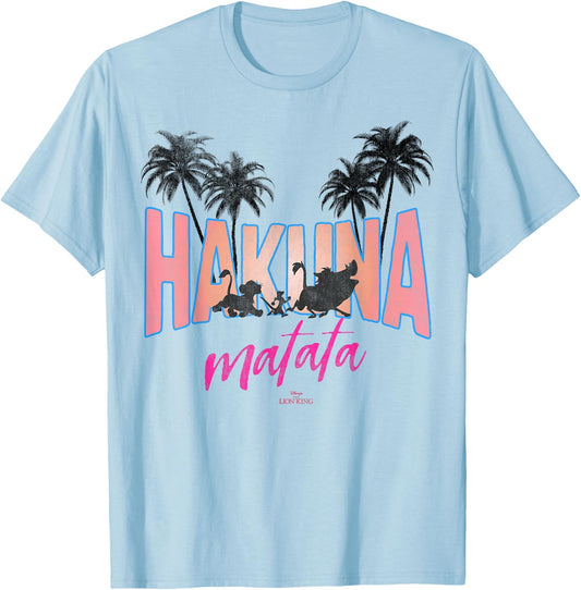 Disney Lion King Tropical Hakuna Matata Group T-Shirt - T-Shirt | Light Blue