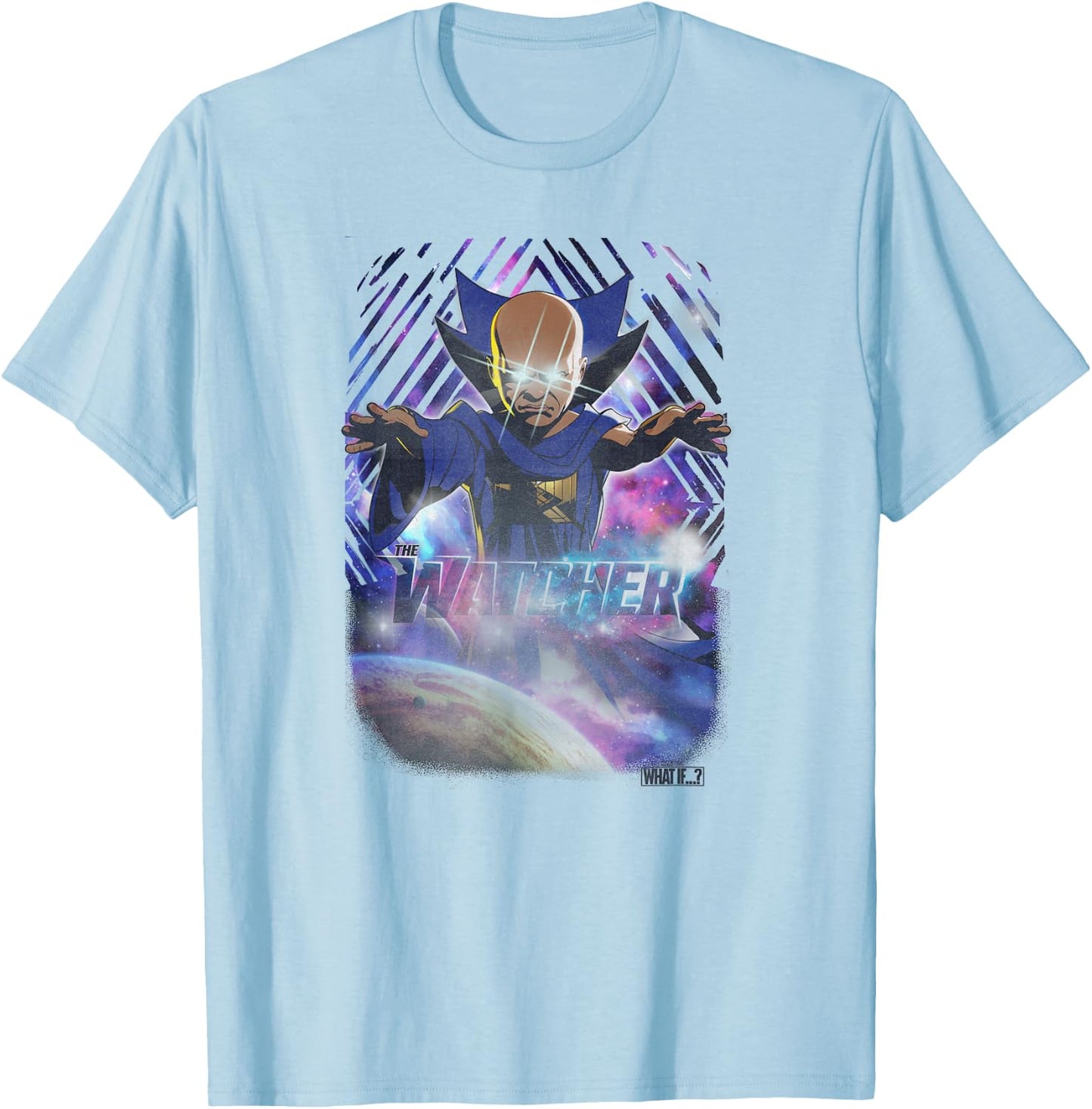 Marvel What If The Watcher Galactic Pattern Poster T-Shirt - T-Shirt | Light Blue