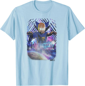 Marvel What If The Watcher Galactic Pattern Poster T-Shirt - T-Shirt | Light Blue