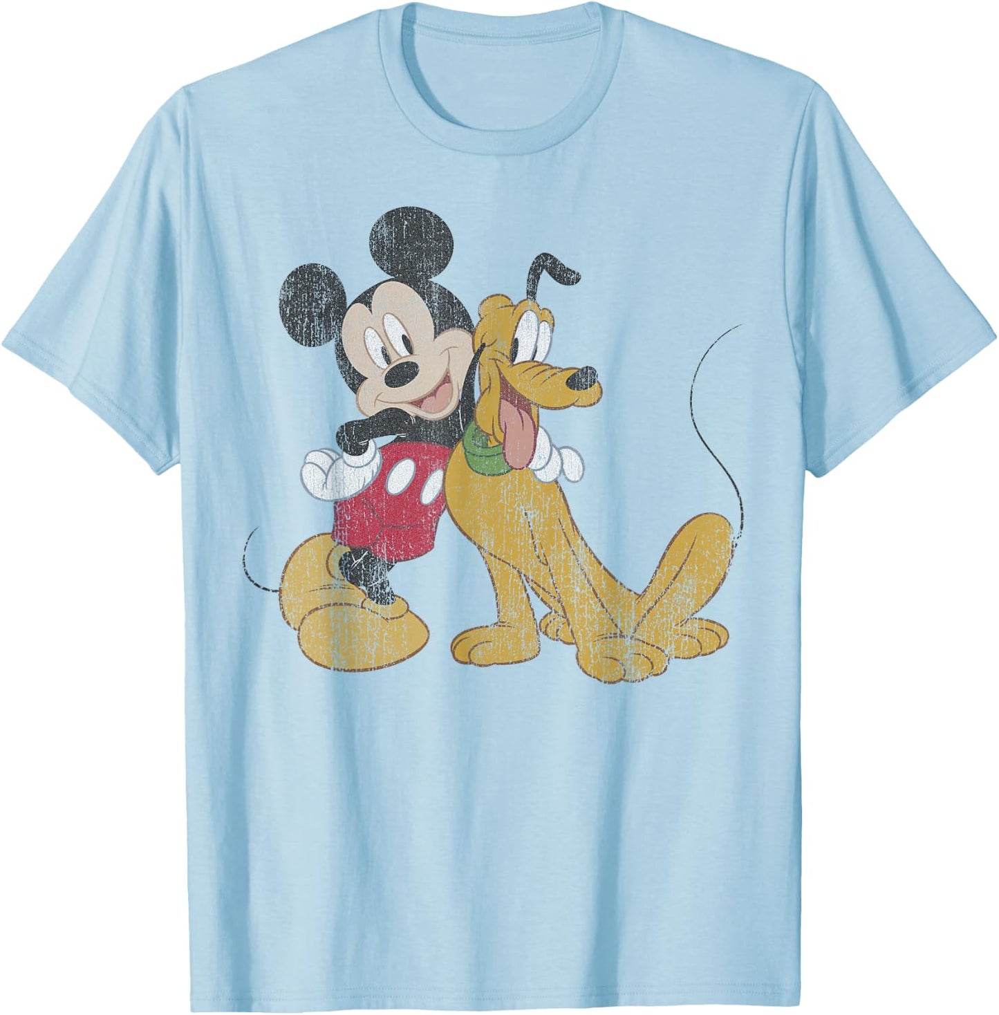 Disney Mickey and Friends Mickey and Pluto Best Buds Small T-Shirt - T-Shirt | Light Blue
