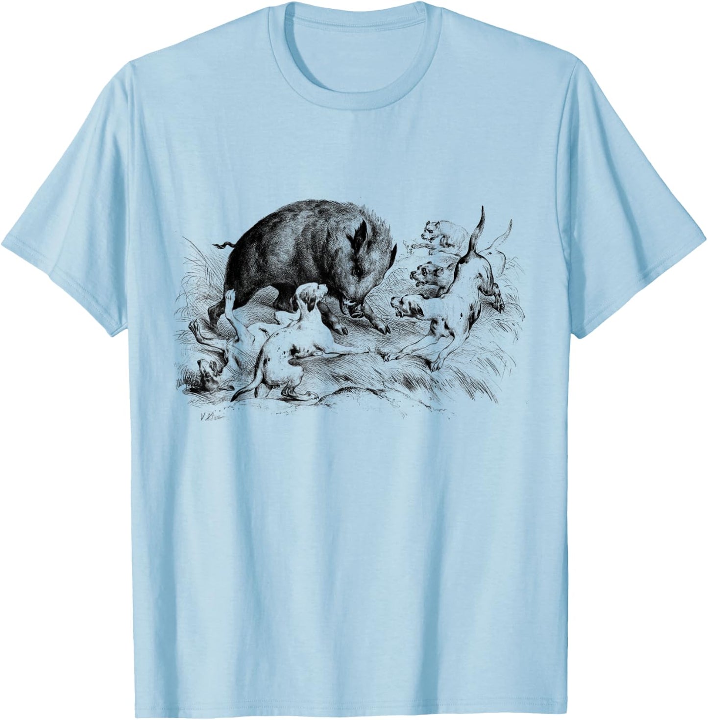 Wild Boar Hunter Pig Hog Hunting T-Shirt - T-Shirt | Light Blue