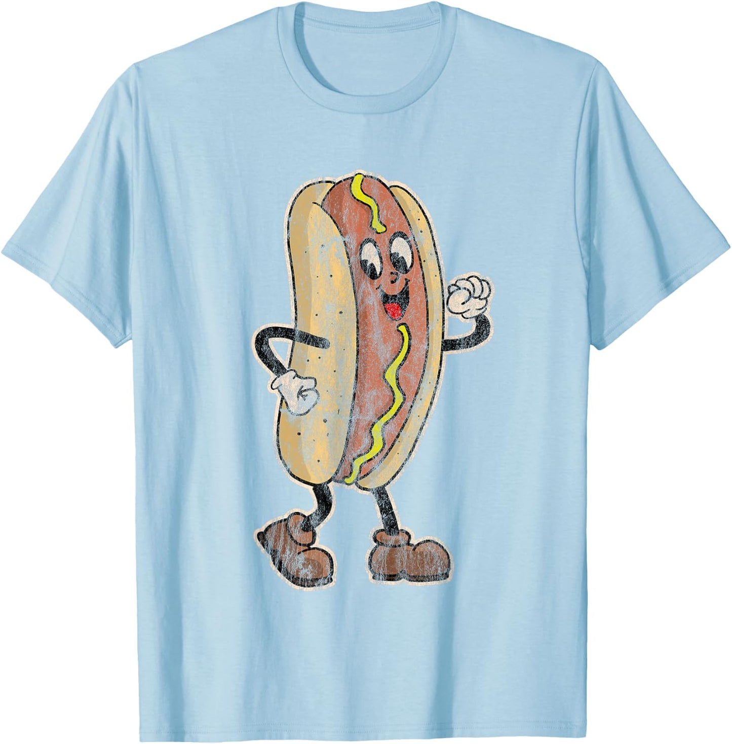 Distressed Walking Drive in Movie Hot Dog T-Shirt - T-Shirt | Light Blue
