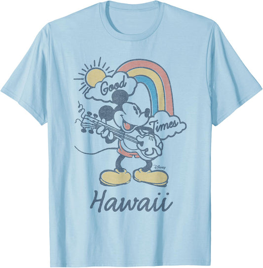 Disney Mickey Mouse Good Times Hawaii Small T-Shirt - T-Shirt | Light Blue