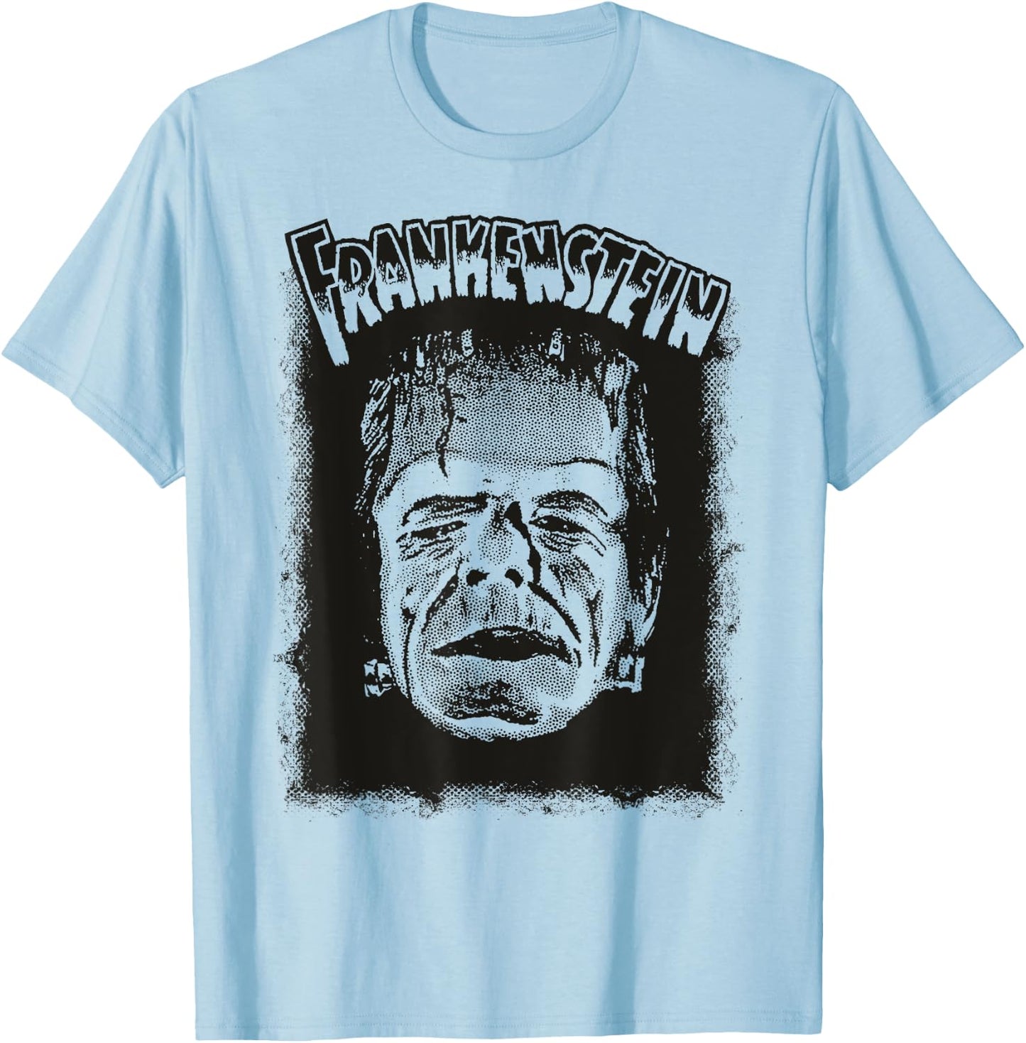 Vintage Horror Movie Monster Halloween Frankenstein Monster T-Shirt - T-Shirt | Light Blue