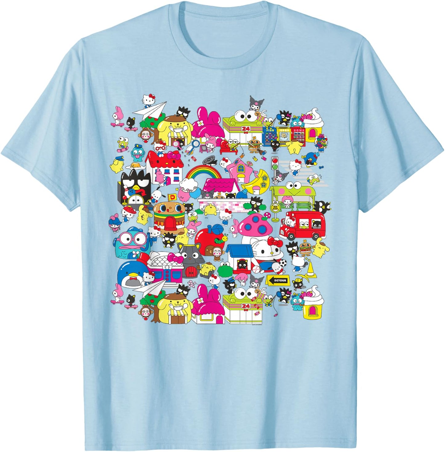 Hello Sanrio Hello Kitty City Scene Shirt T-Shirt - T-Shirt | Light Blue