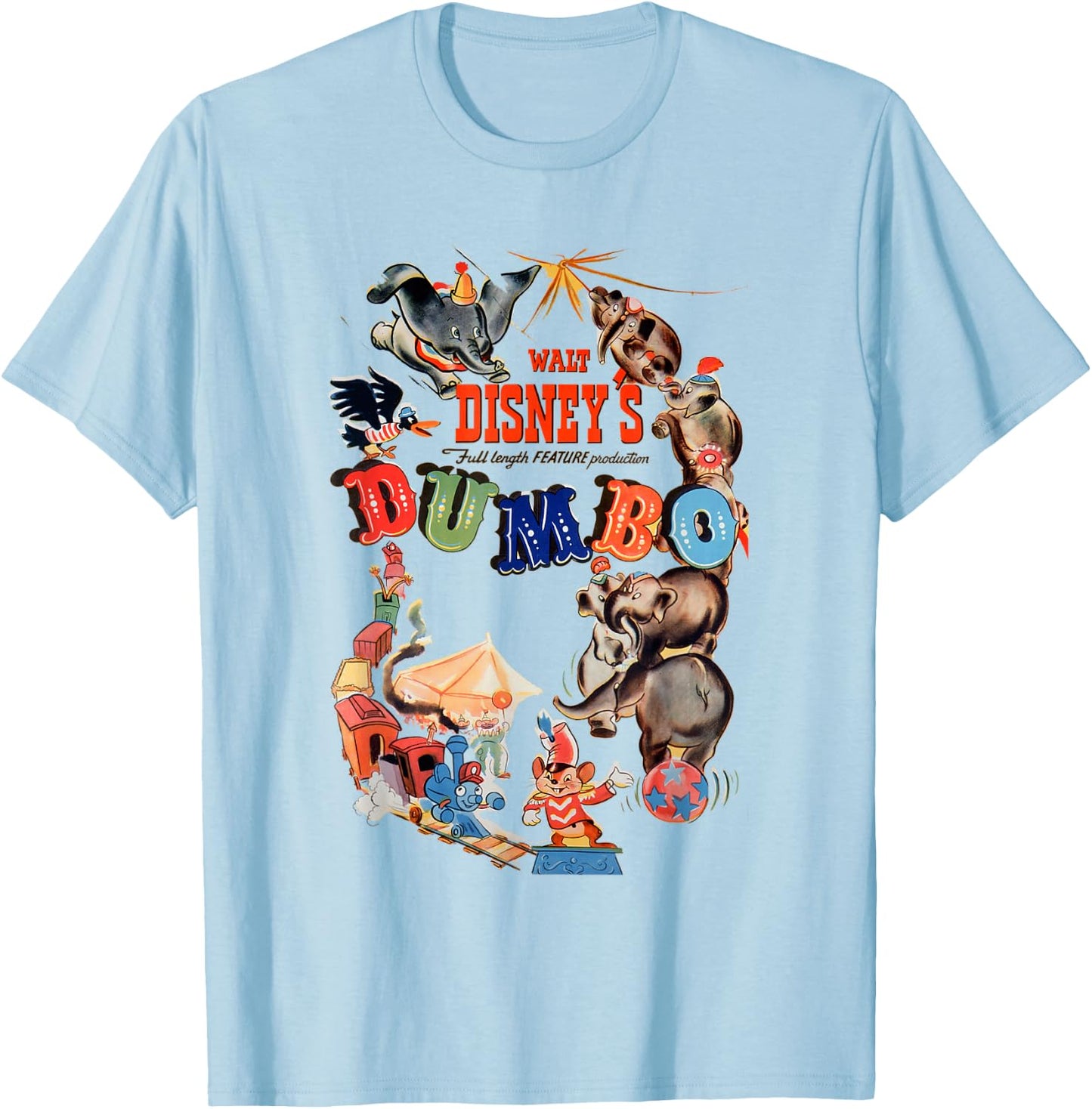 Disney Dumbo Classic Characters Logo Small T-Shirt - T-Shirt | Light Blue