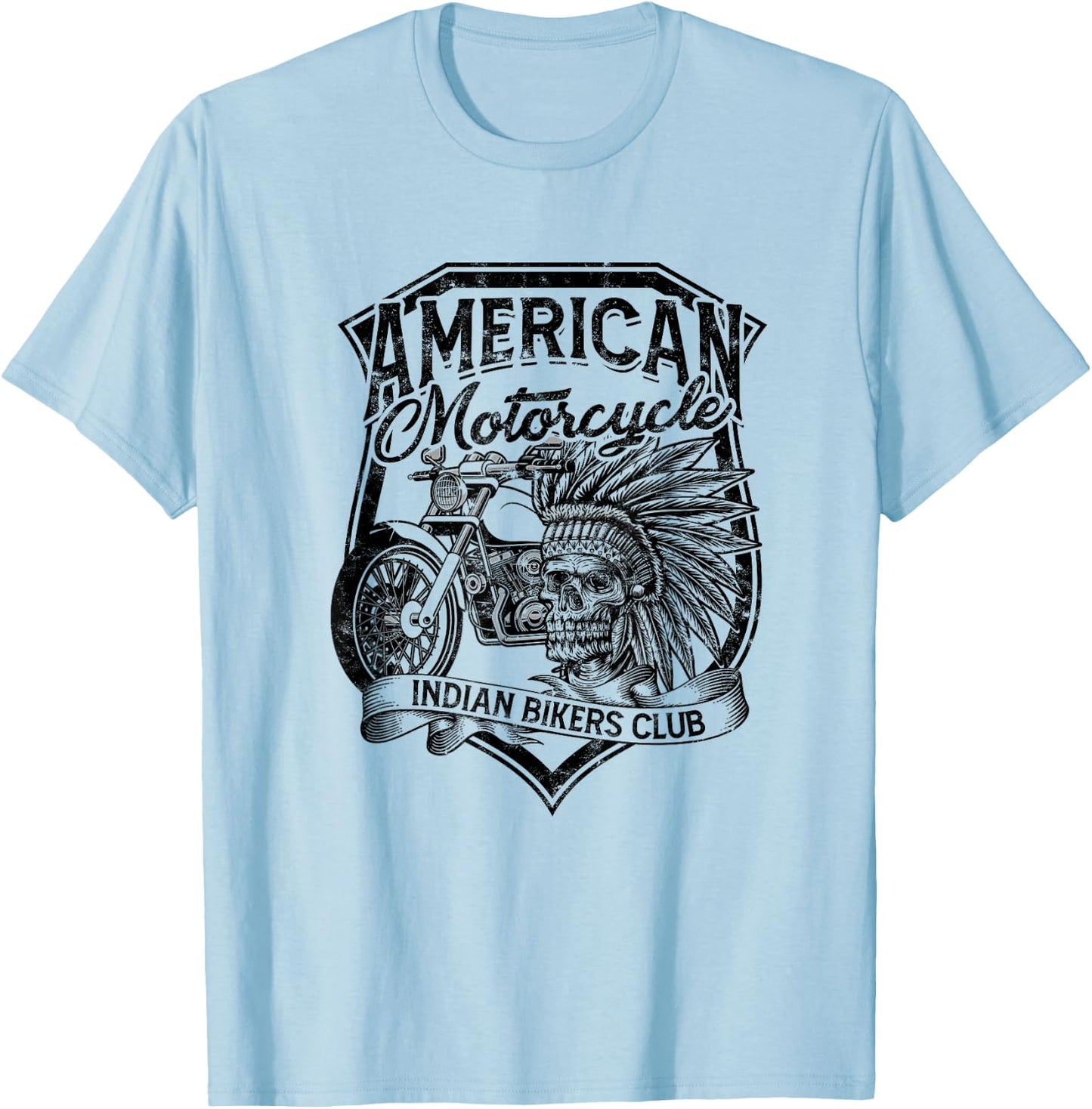 American Motorcycle Indian bikers club - Native american T-Shirt - T-Shirt | Light Blue