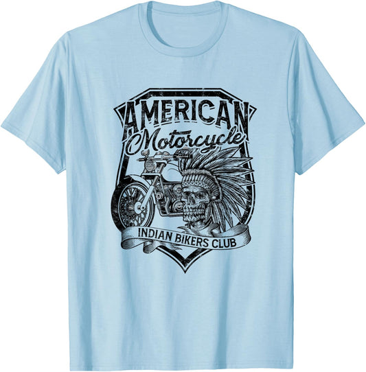 American Motorcycle Indian bikers club - Native american T-Shirt - T-Shirt | Light Blue