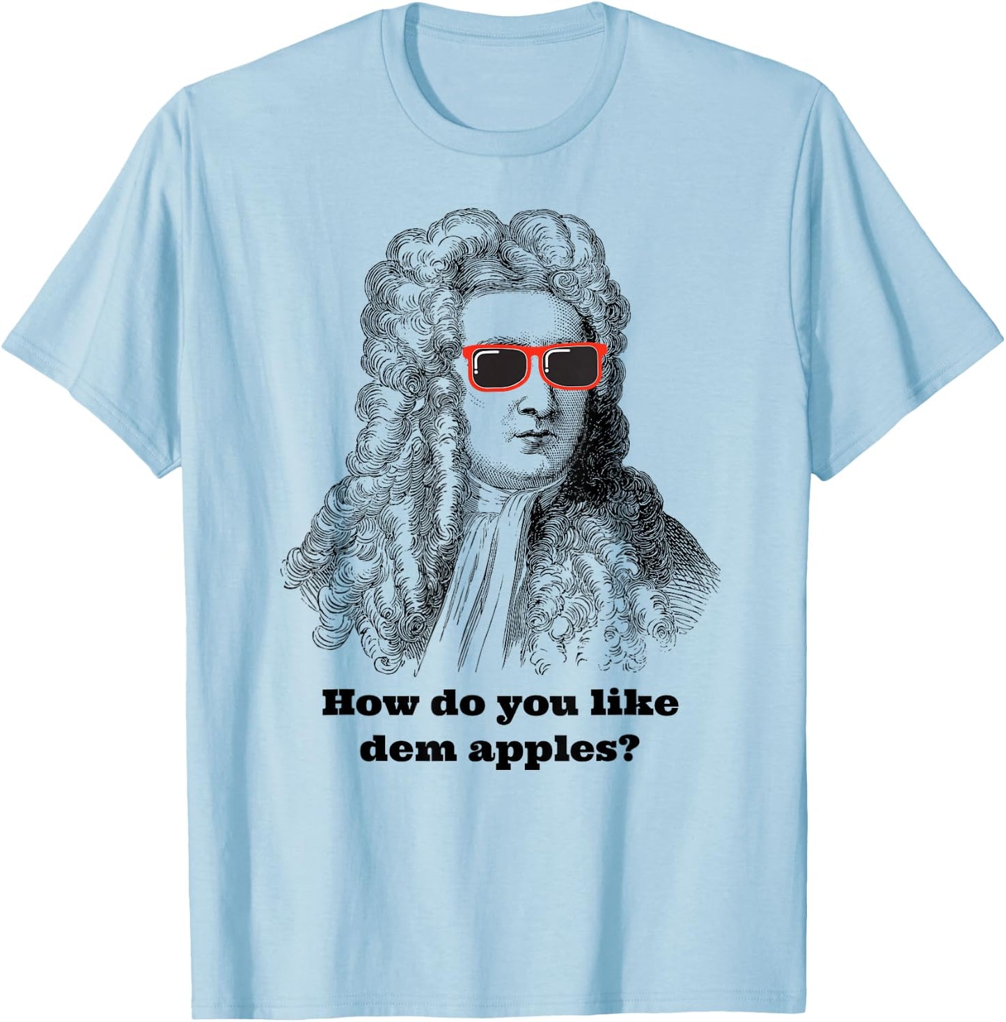 Sir Isaac Newton Funny Apple Gravity T-Shirt - T-Shirt | Light Blue