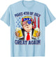 Make 4th of July Great Again Funny Trump Men Drinking Beer T-Shirt - T-Shirt | Light Blue