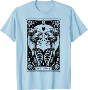 Gay Pride LGBT Tarot Card LGBTQ Skeleton Lesbian Queer Ally T-Shirt - T-Shirt | Light Blue