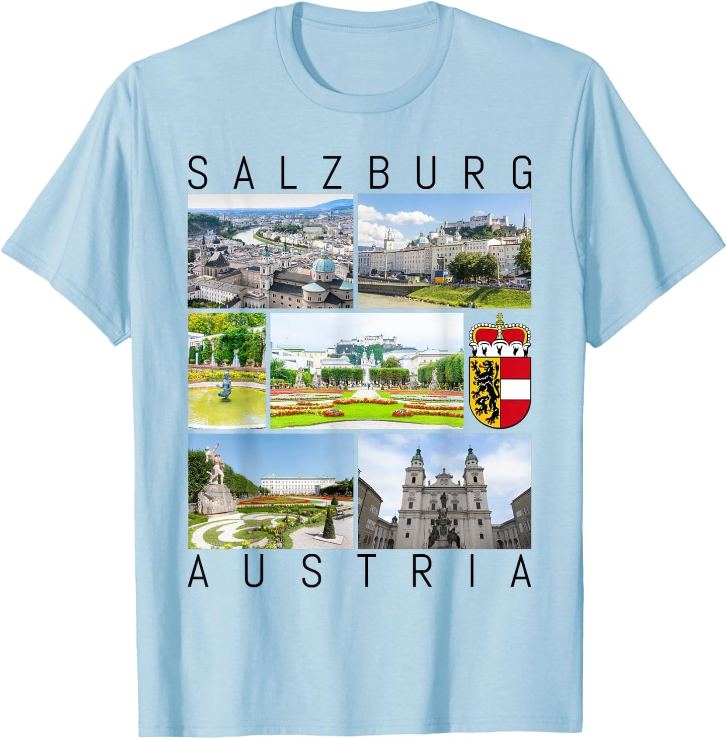 Salzburg Austria Mozart Classical Music Sound Sights Gallery T-Shirt - T-Shirt | Light Blue