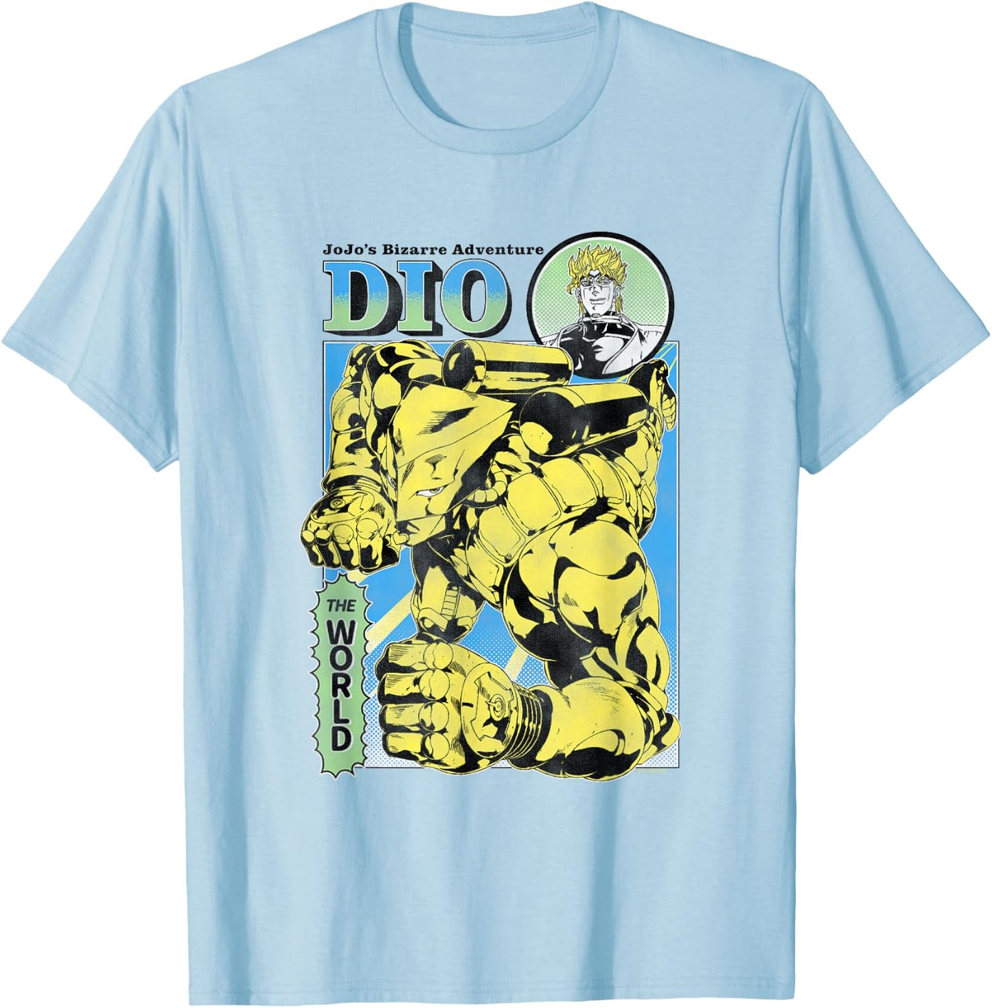 JoJo's Bizarre Adventure Part 3 DIO & The World Illustration T-Shirt - T-Shirt | Light Blue