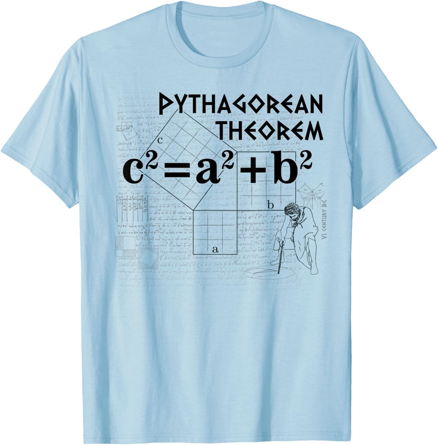 Pythagorean theorem design-2 T-Shirt - T-Shirt | Light Blue