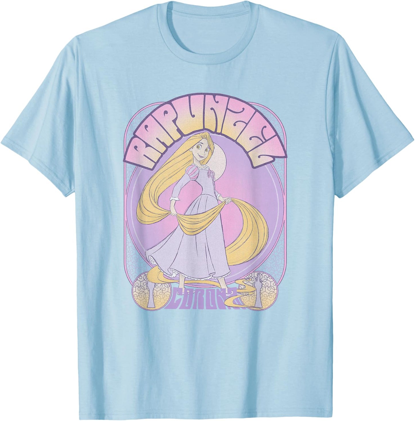 Disney Tangled Rapunzel Seventies Retro Poster Small T-Shirt - T-Shirt | Light Blue