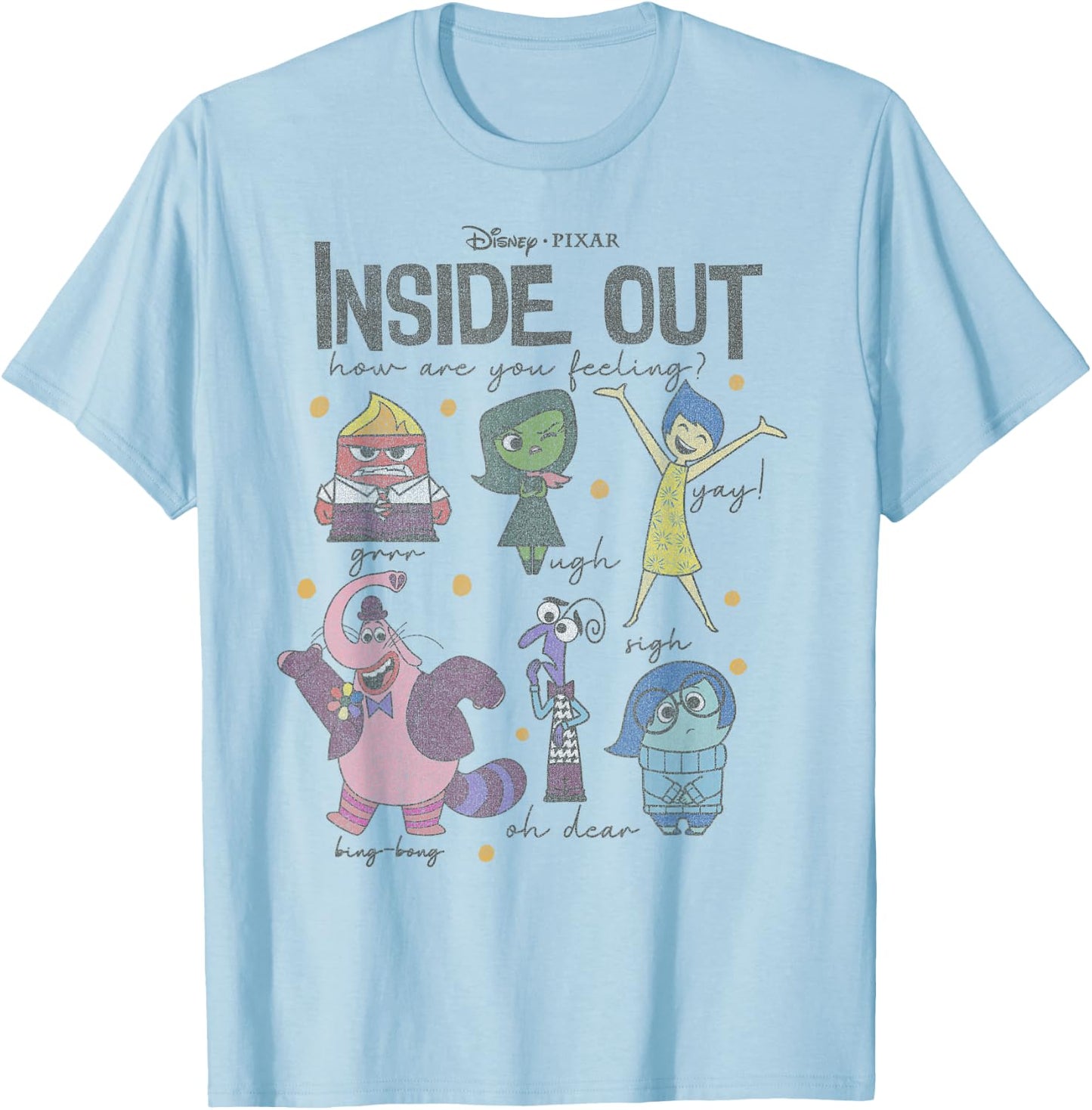 Disney Pixar Inside Out How are You Feeling Group Shot T-Shirt - T-Shirt | Light Blue