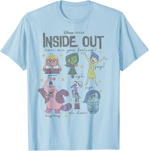 Disney Pixar Inside Out How are You Feeling Group Shot T-Shirt - T-Shirt | Light Blue