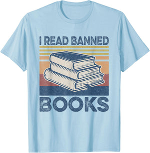 I Read Banned Books Week Librarian Freedom Reader Nerd Men T-Shirt - T-Shirt | Light Blue