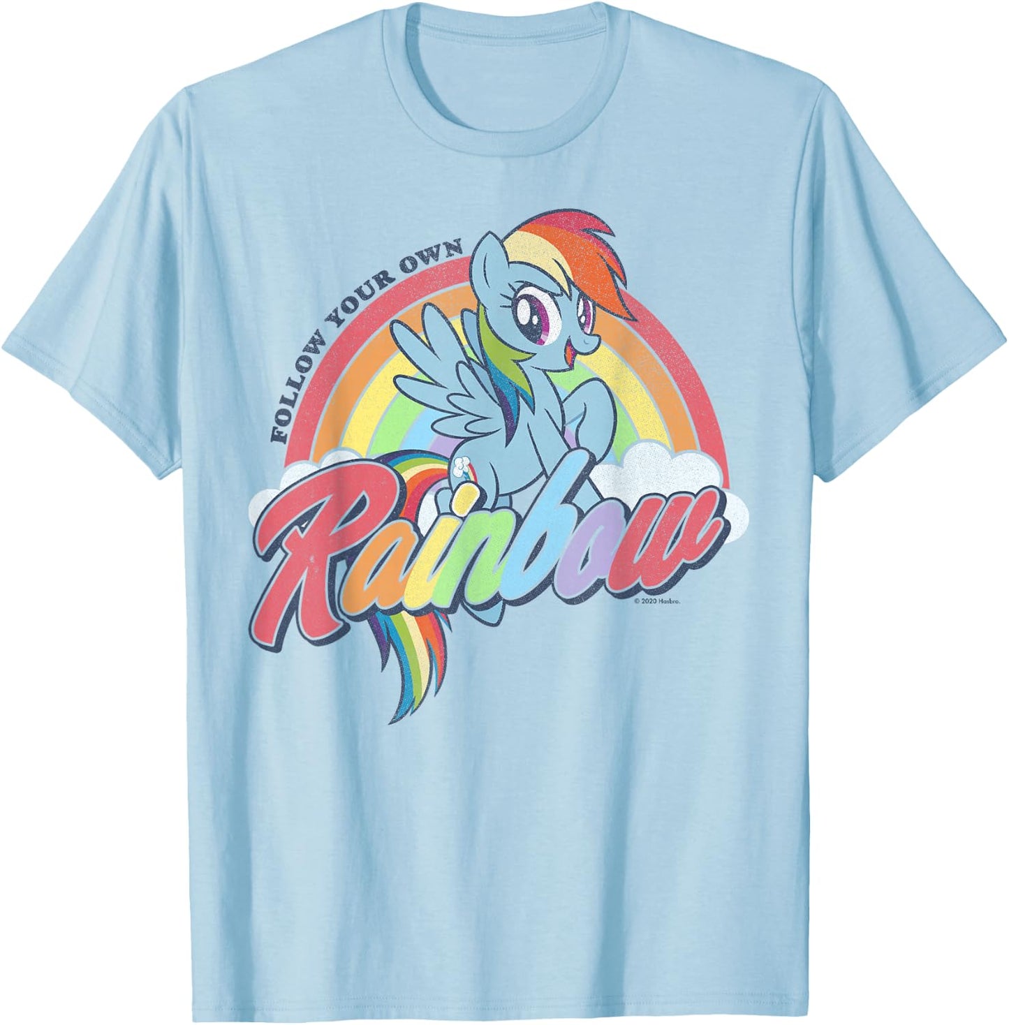 My Little Pony Rainbow Dash Follow Your Own Rainbow Small T-Shirt - T-Shirt | Light Blue