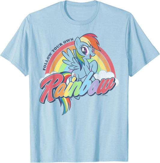 My Little Pony Rainbow Dash Follow Your Own Rainbow Small T-Shirt - T-Shirt | Light Blue