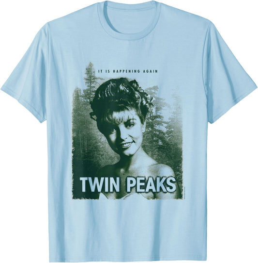 Twin Peaks Laura Palmer It's Happening Again TV Show T-Shirt - T-Shirt | Light Blue