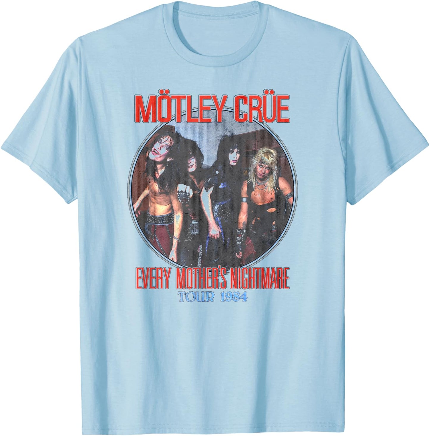 Mötley Crüe – Every Mother's Nightmare 84 Tour T-Shirt - T-Shirt | Light Blue
